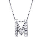0.08 Karat Diamant M Buchstabe Halskette