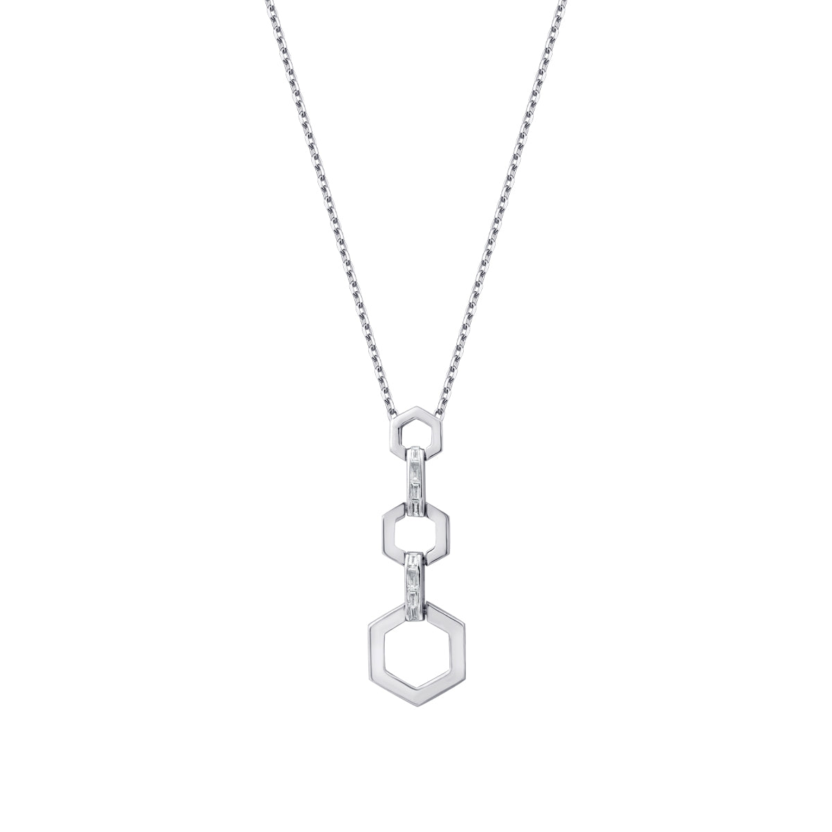 0.15 Karat Diamant Baguette Halskette