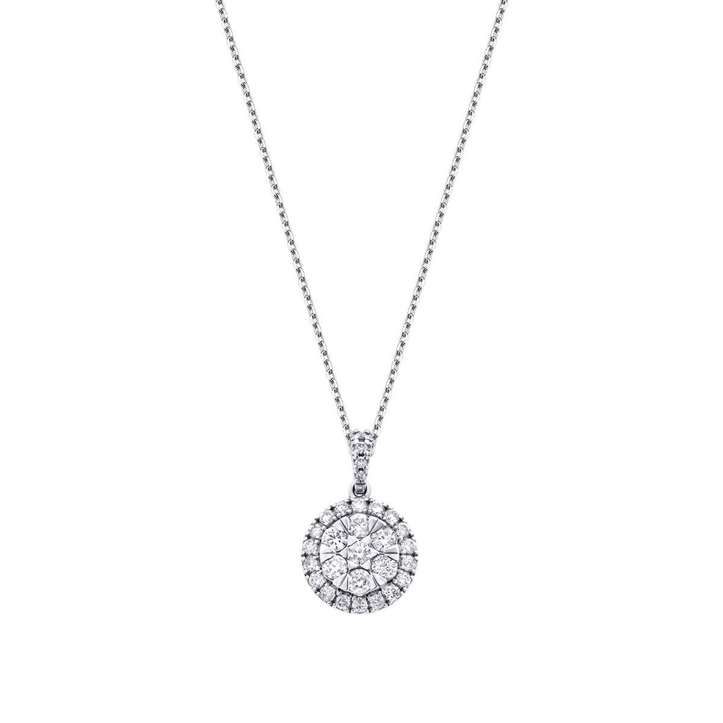 0.63 Karat Diamant Rund Stein Trend Halskette