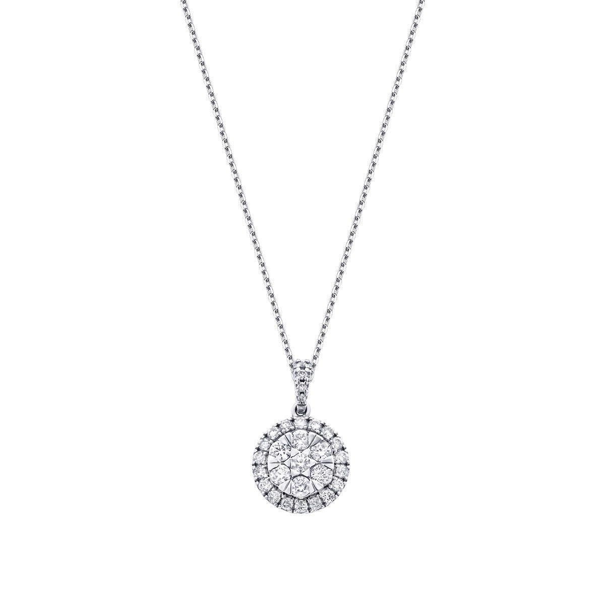 0.63 Karat Diamant Rund Stein Trend Halskette