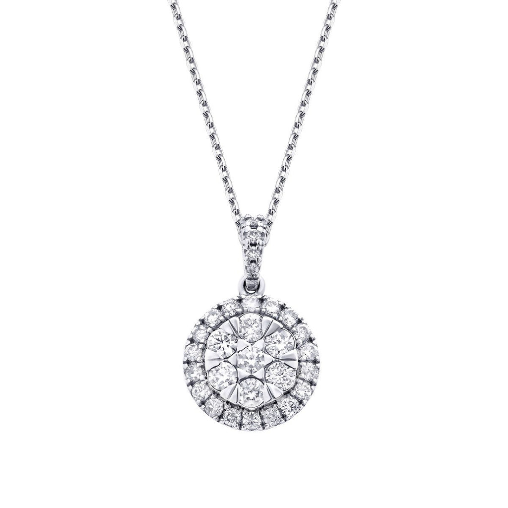 0.63 Karat Diamant Rund Stein Trend Halskette