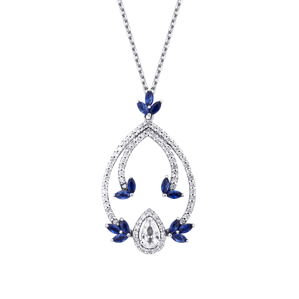 1.04 Karat Diamant Saphir Halskette