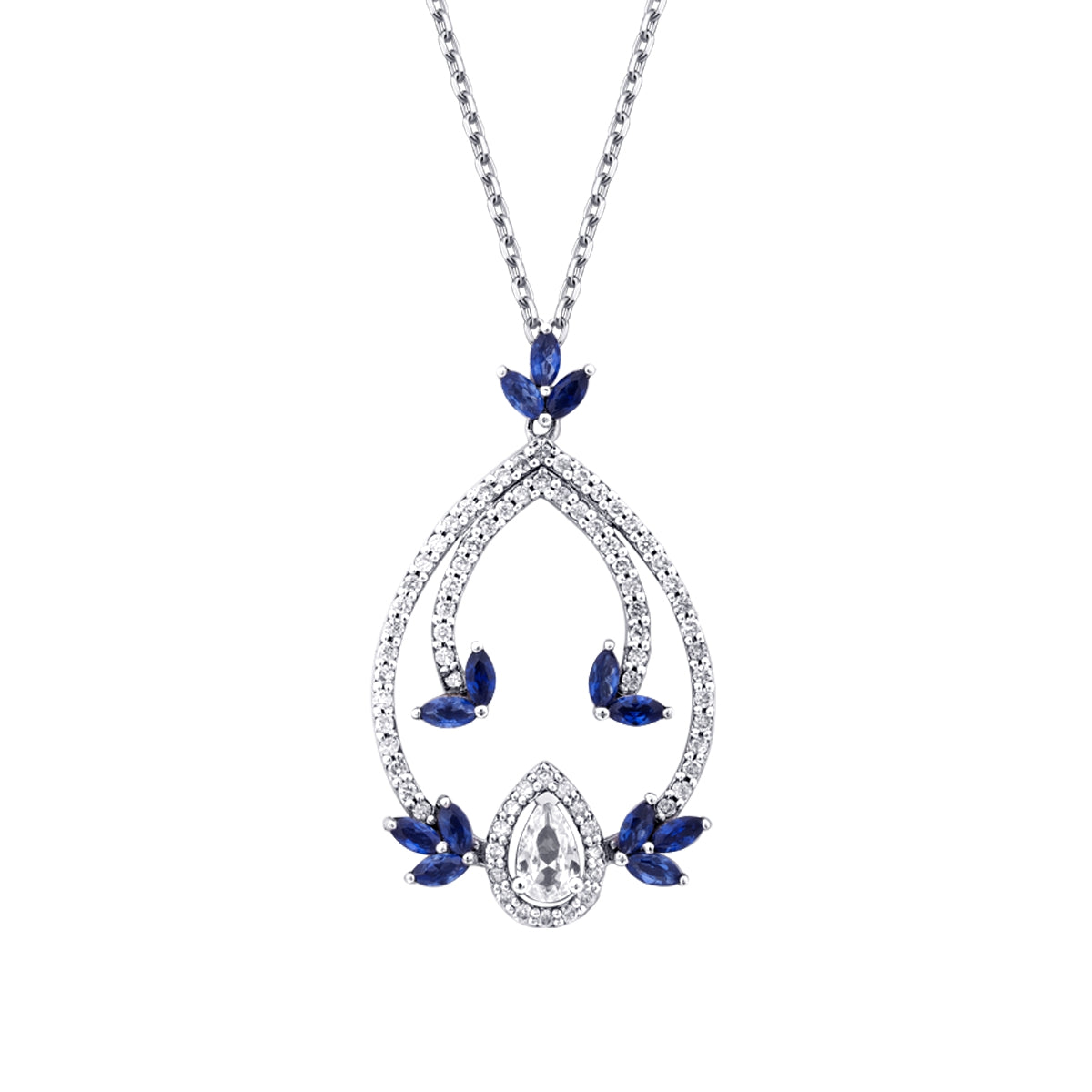 1.04 Karat Diamant Saphir Halskette