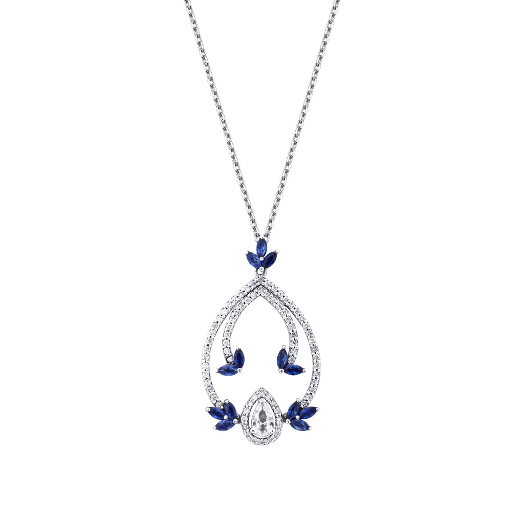 1.04 Karat Diamant Saphir Halskette