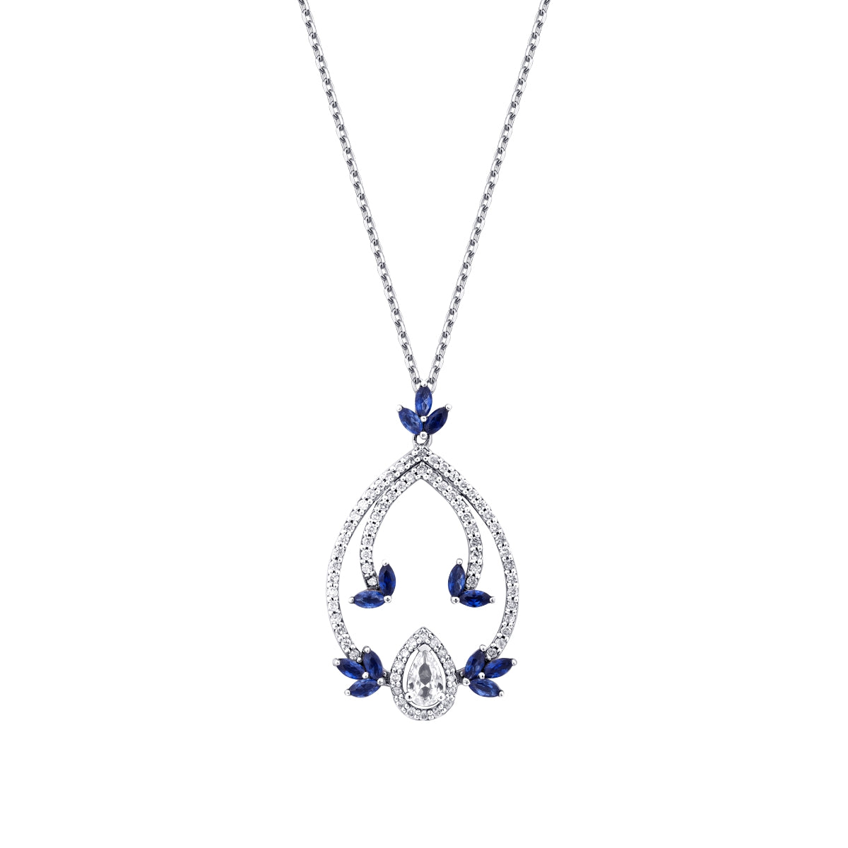 1.04 Karat Diamant Saphir Halskette