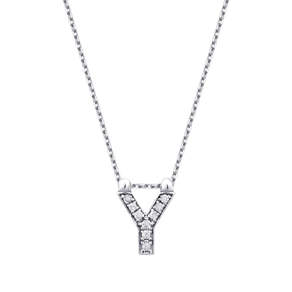 0.05 Karat Diamant Y Buchstabe Halskette