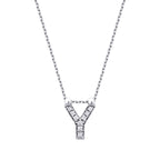 0.05 Karat Diamant Y Buchstabe Halskette