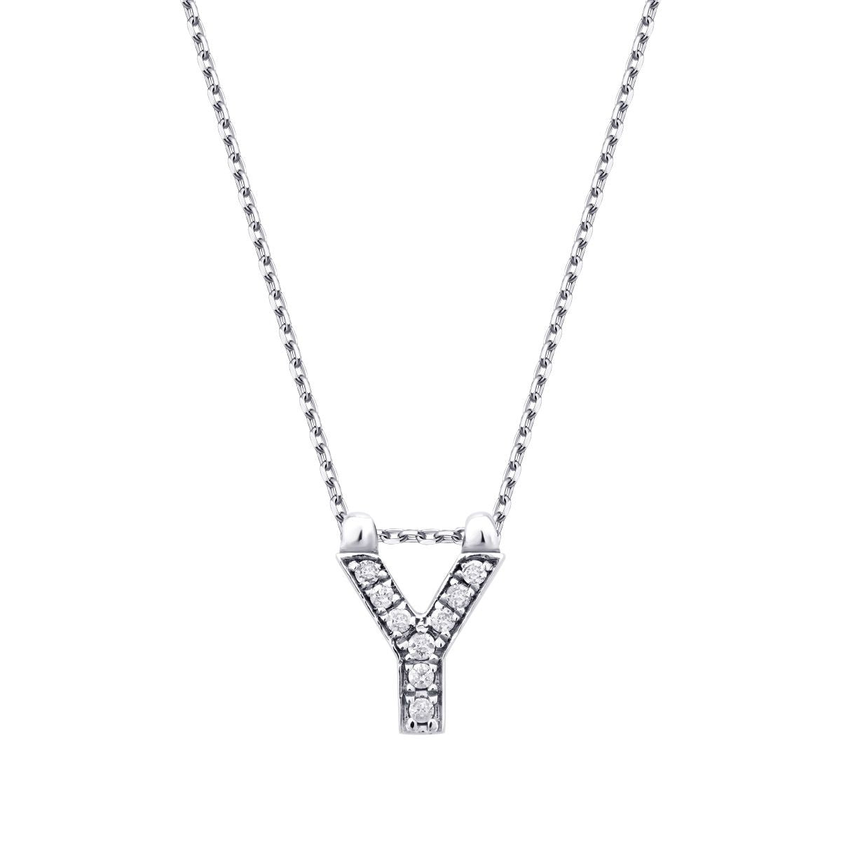 0.05 Karat Diamant Y Buchstabe Halskette