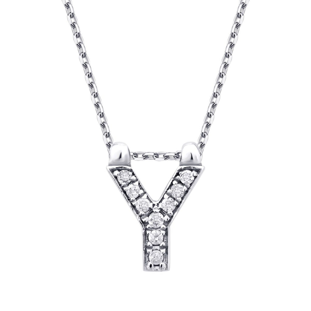 0.05 Karat Diamant Y Buchstabe Halskette