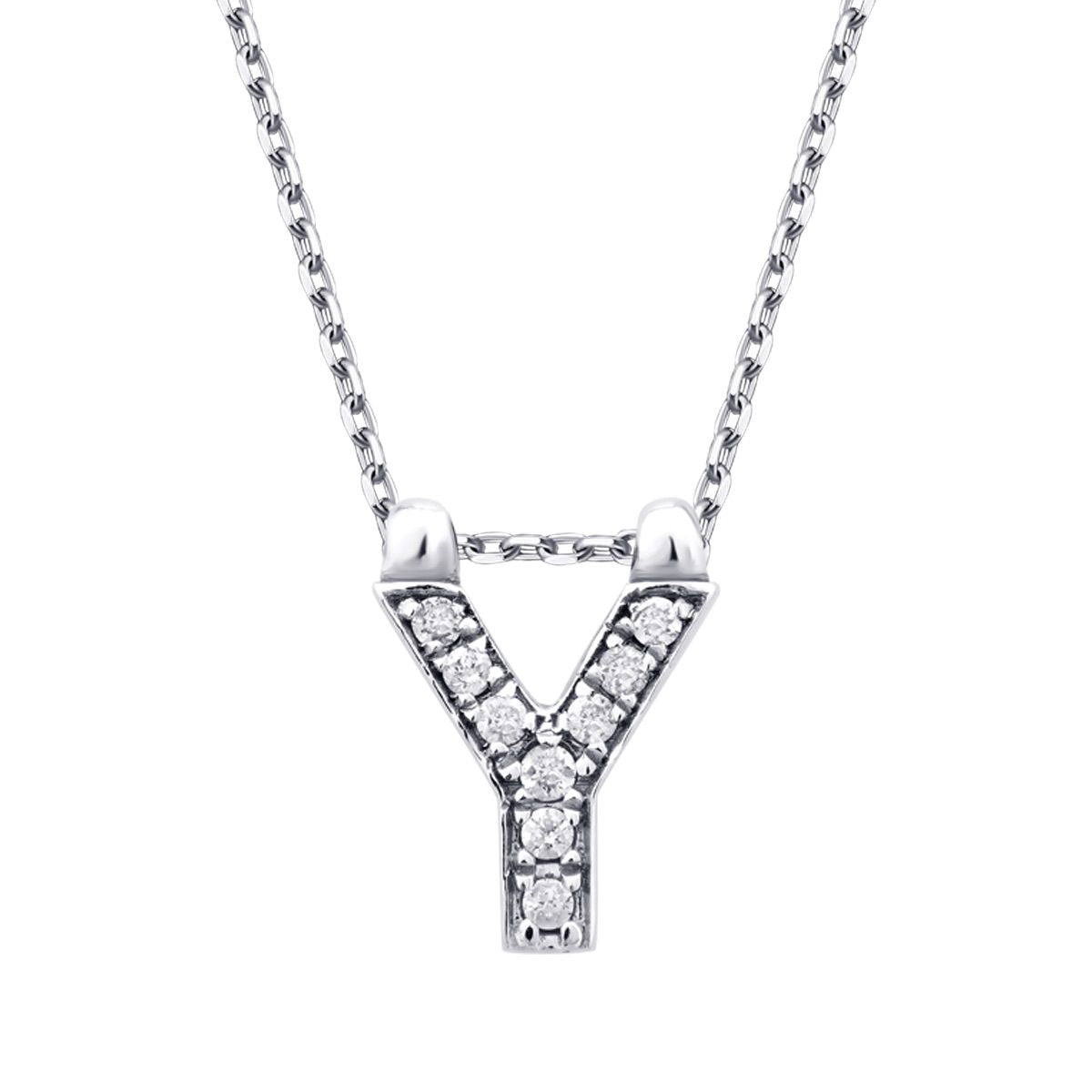 0.05 Karat Diamant Y Buchstabe Halskette