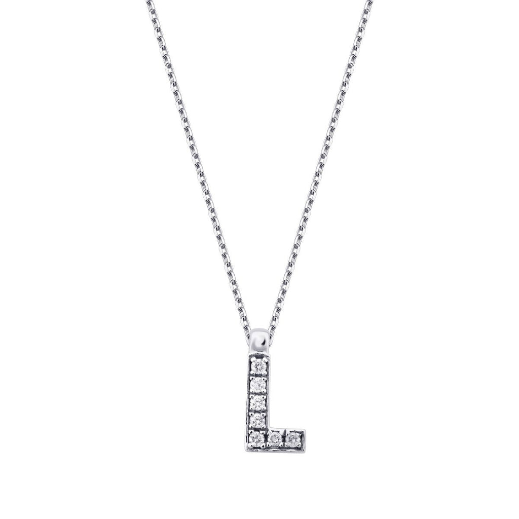 0.05 Karat Diamant L Buchstabe Halskette