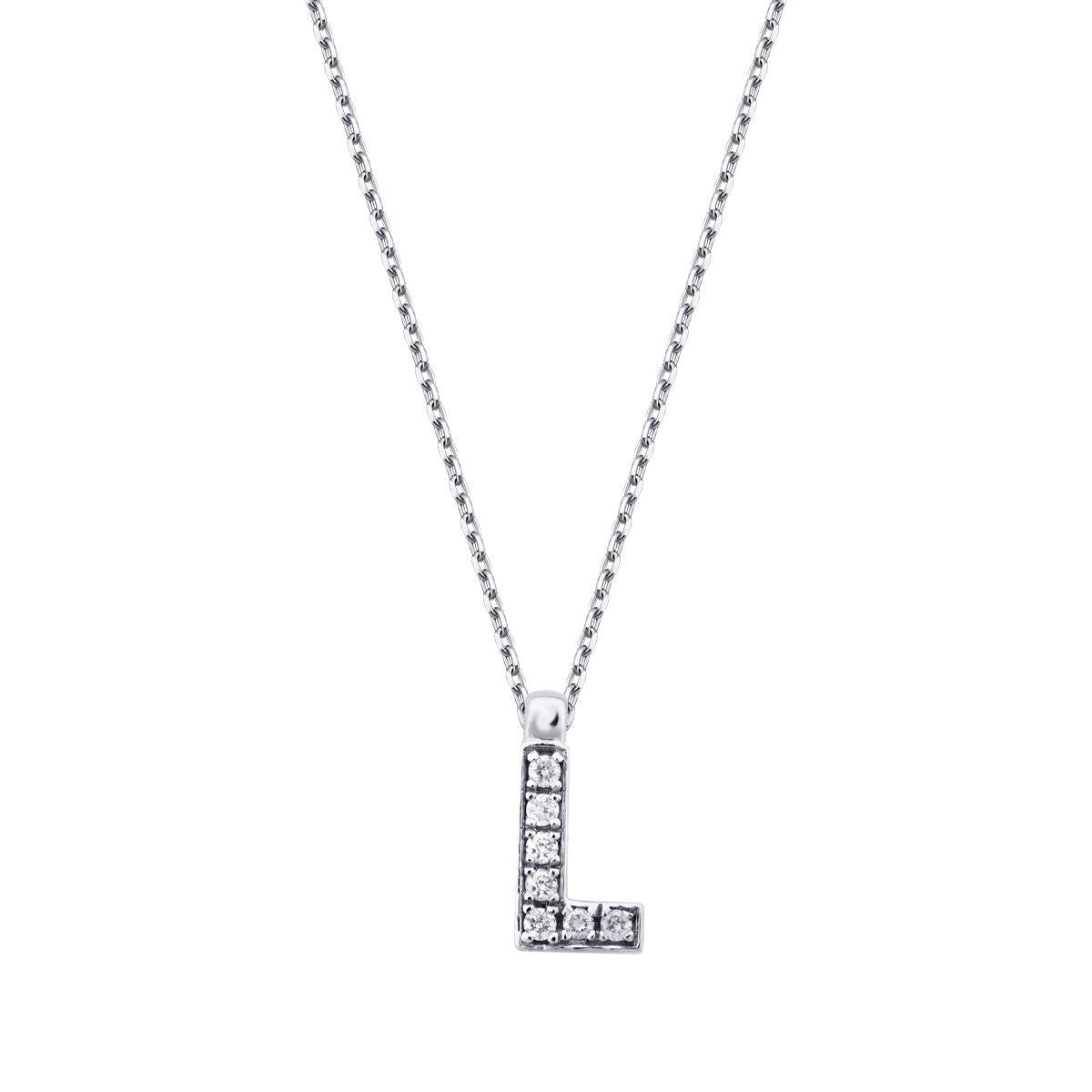 0.05 Karat Diamant L Buchstabe Halskette