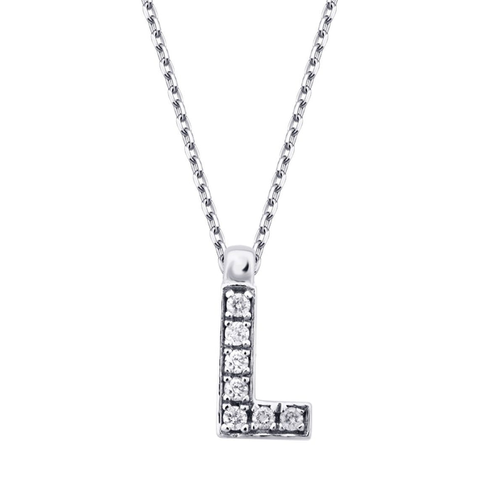 0.05 Karat Diamant L Buchstabe Halskette