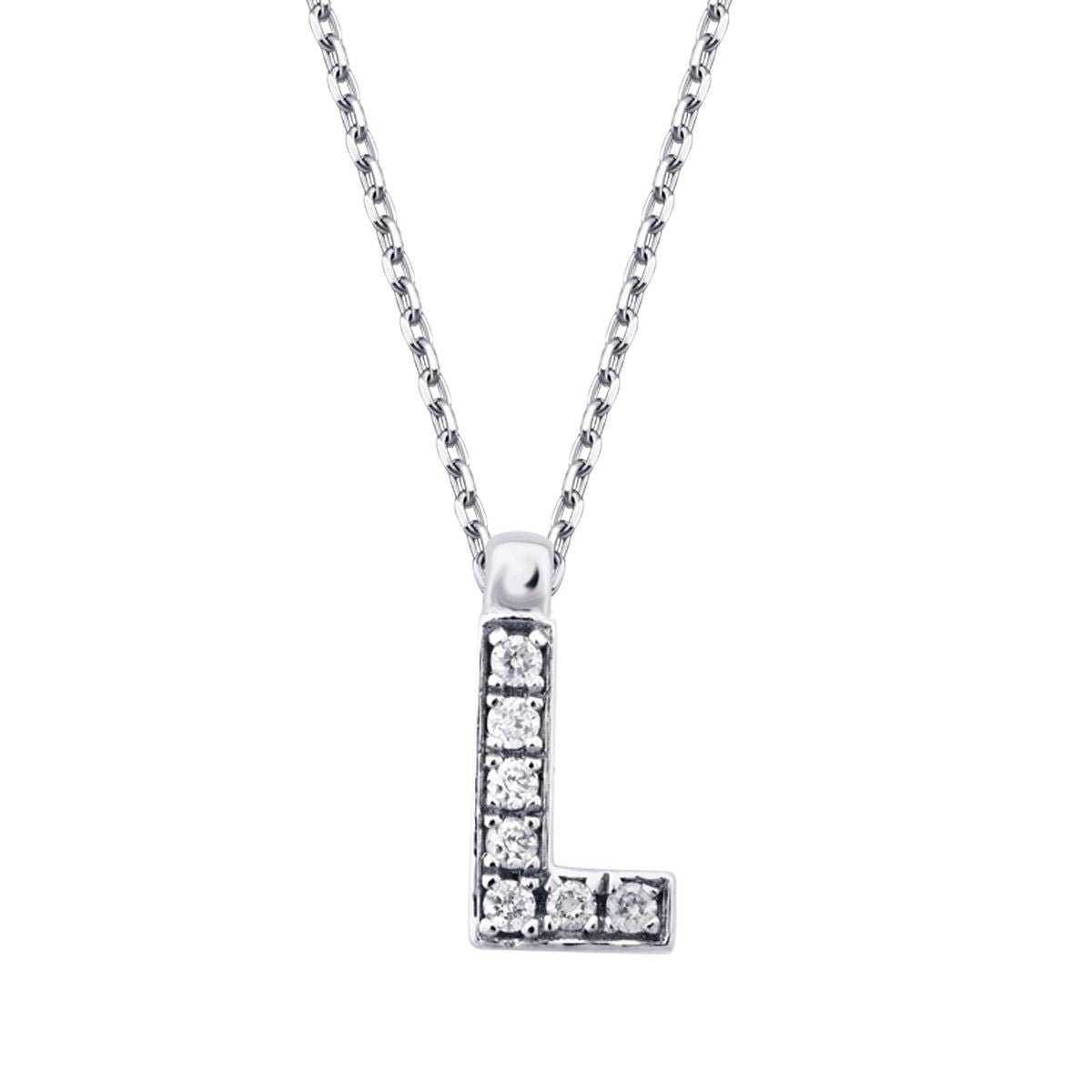 0.05 Karat Diamant L Buchstabe Halskette