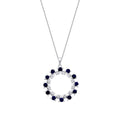 2.07 Karat Diamant Rund Saphir Trend Halskette