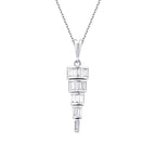 0.32 Karat Diamant Baguette Stein Hängende Halskette