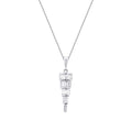 0.32 Karat Diamant Baguette Stein Hängende Halskette