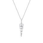 0.32 Karat Diamant Baguette Stein Hängende Halskette