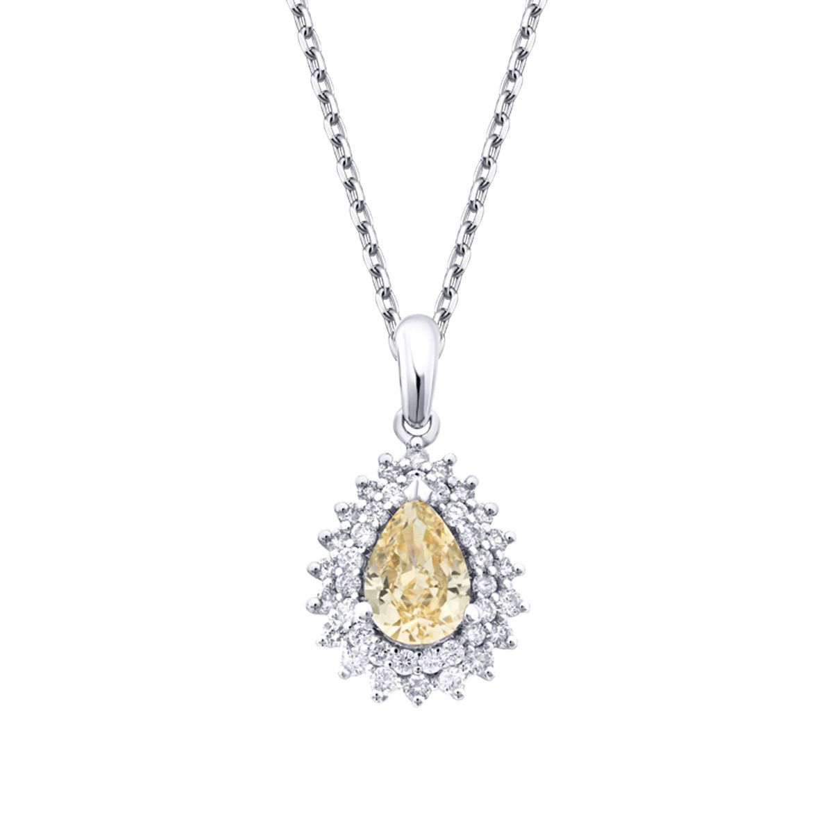 1.81 Karat Diamant Fancy Tropfen Halskette
