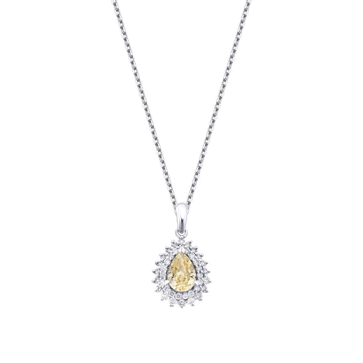 1.81 Karat Diamant Fancy Tropfen Halskette