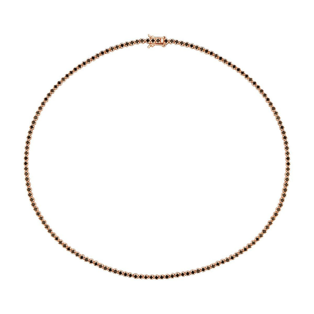 5.71 Karat Schwarz Stein Tennis Halskette