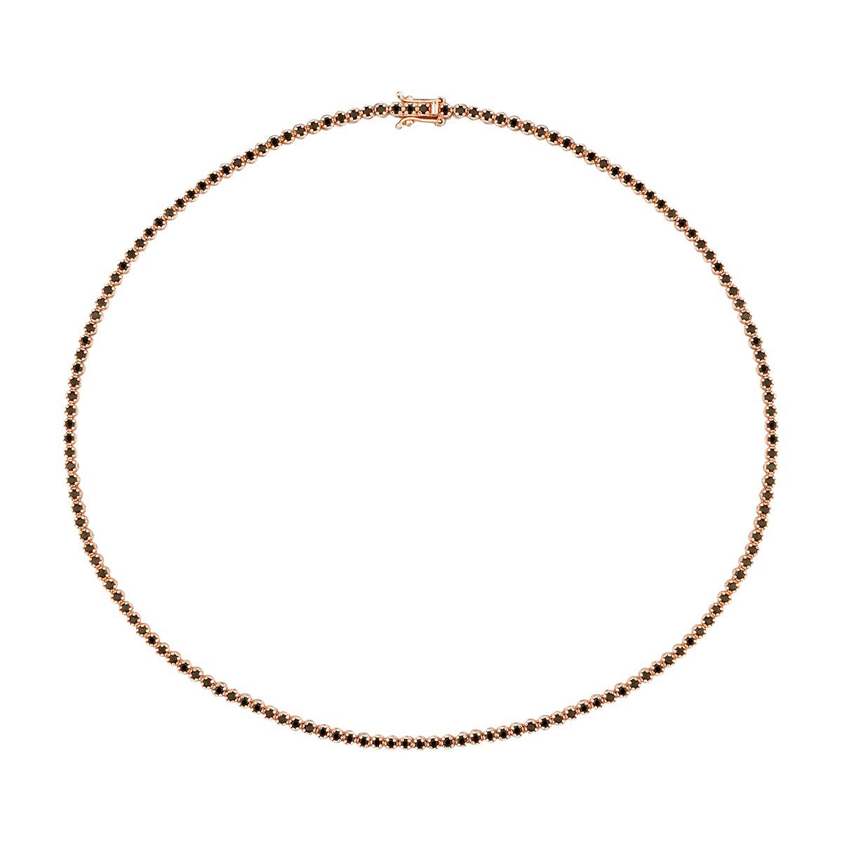 5.71 Karat Schwarz Stein Tennis Halskette