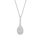 0.39 Karat Diamant Baguette Tropfen Halskette