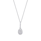 0.39 Karat Diamant Baguette Tropfen Halskette