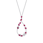 1.02 Karat Diamant Tropfen Rubin Trend Halskette