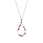 1.02 Karat Diamant Tropfen Rubin Trend Halskette