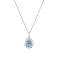 0.58 Karat Diamant Tropfen Blue Topaz Halskette