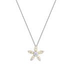 0.65 Karat Diamant Marquise Fancy Blume Halskette