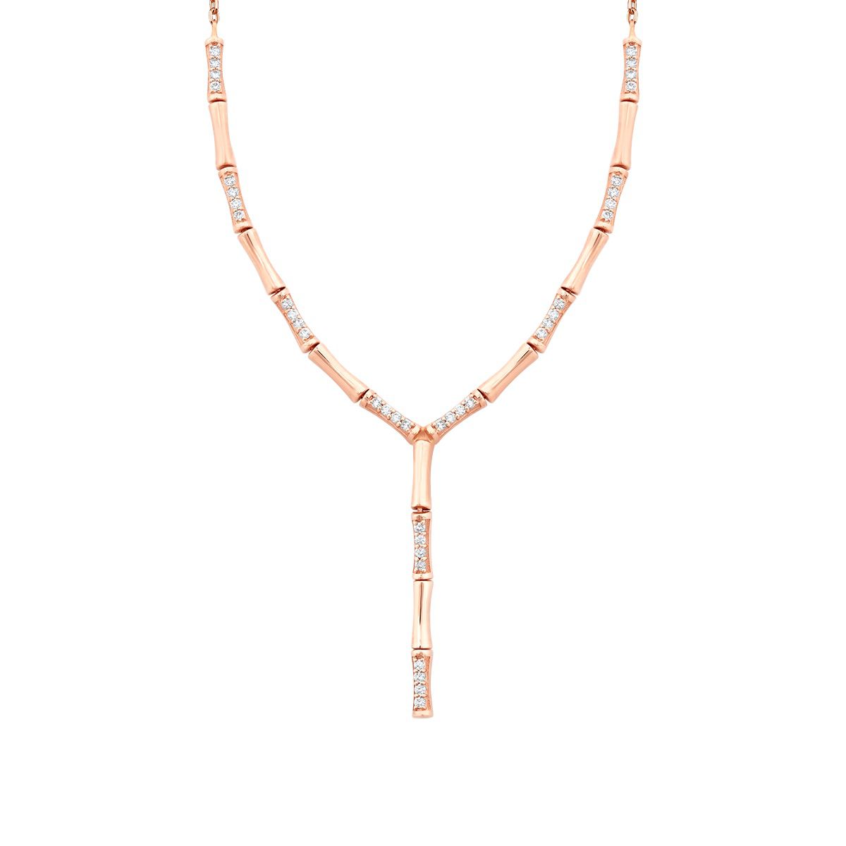 0.37 Karat Diamant Lang Hängende Stein Trend Halskette