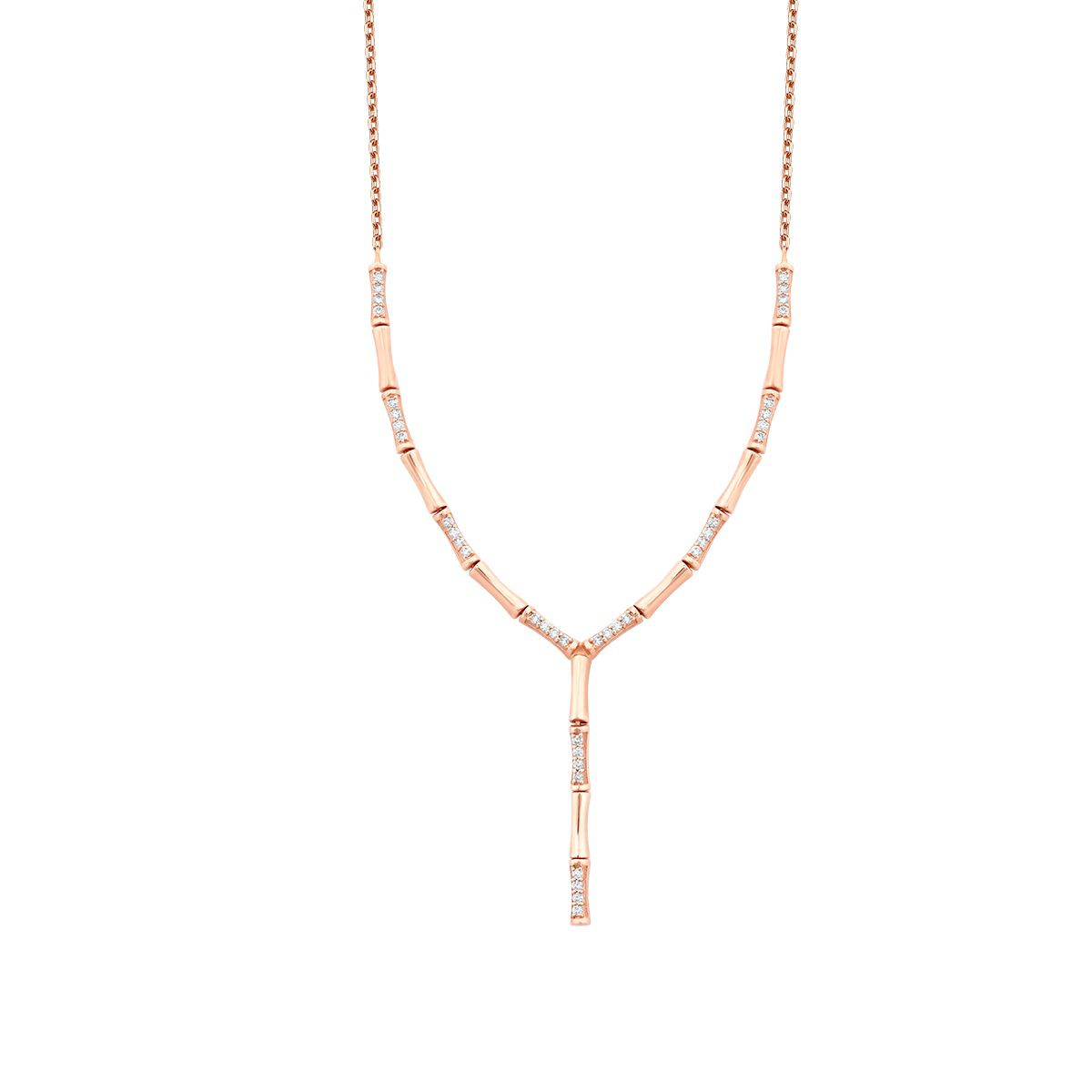 0.37 Karat Diamant Lang Hängende Stein Trend Halskette