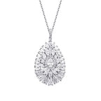 2.40 Karat Diamant Baguette Stein Tropfen Halskette