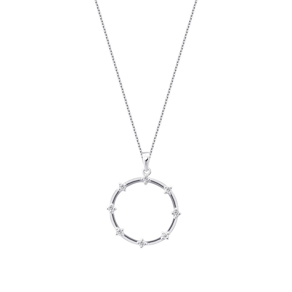 0.12 Karat Diamant Stein Rund Halskette