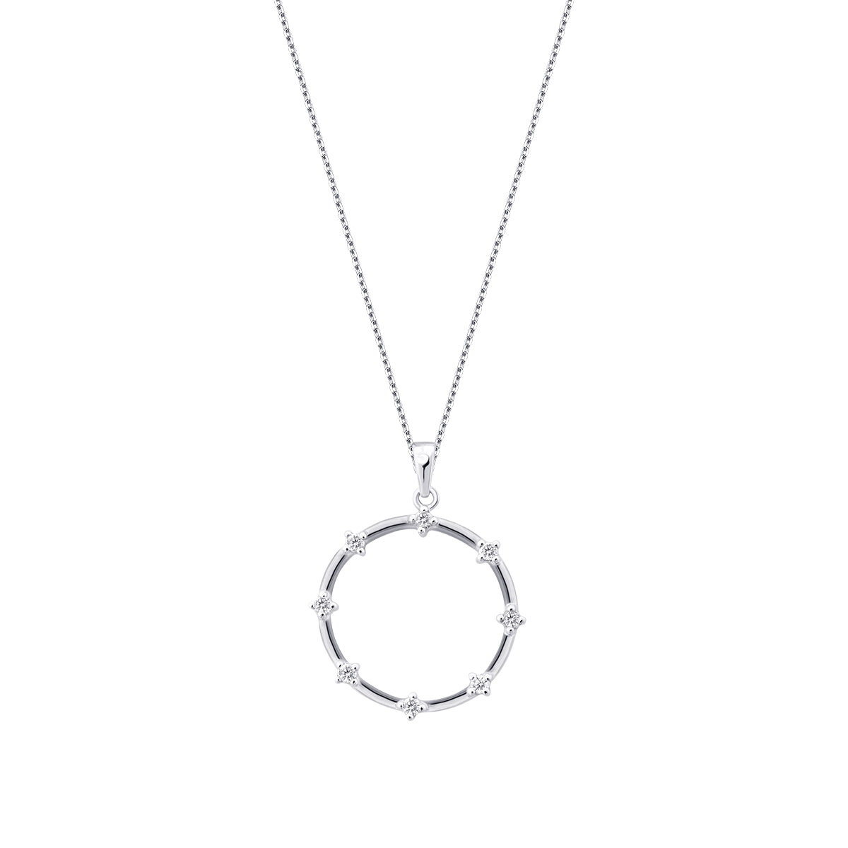 0.12 Karat Diamant Stein Rund Halskette