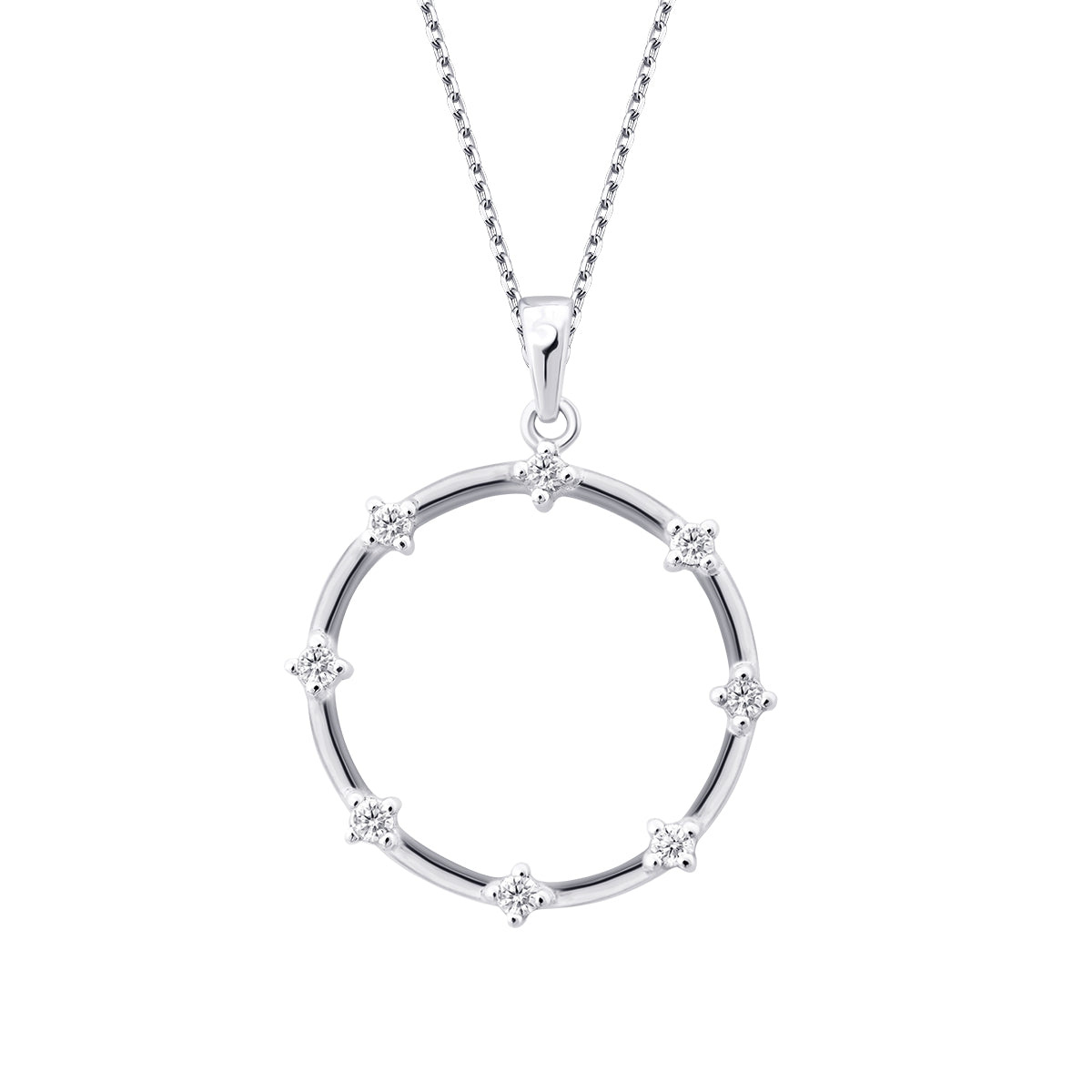 0.12 Karat Diamant Stein Rund Halskette