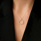 0.12 Karat Diamant Stein Rund Halskette