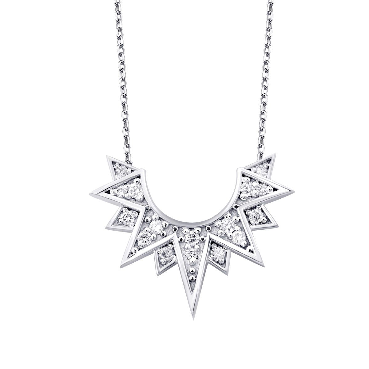 0.13 Karat Diamant Dreieck Detailreiches Trend Halskette