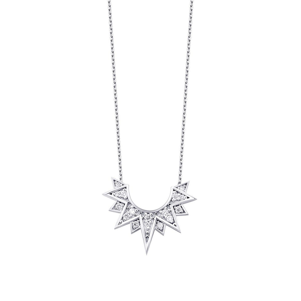 0.13 Karat Diamant Dreieck Detailreiches Trend Halskette