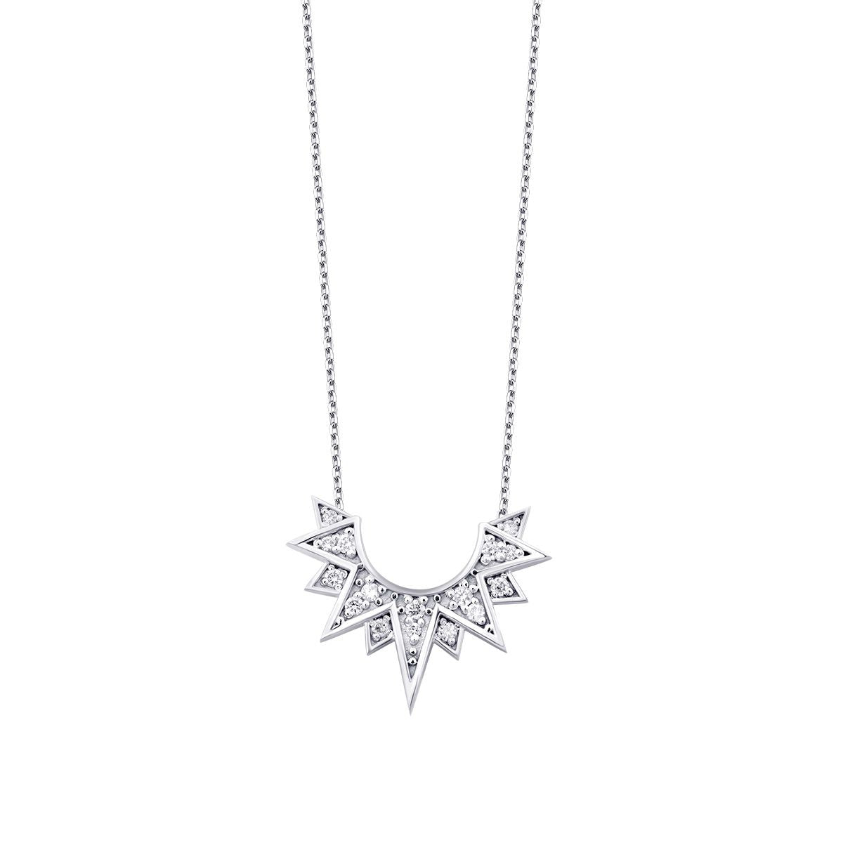 0.13 Karat Diamant Dreieck Detailreiches Trend Halskette
