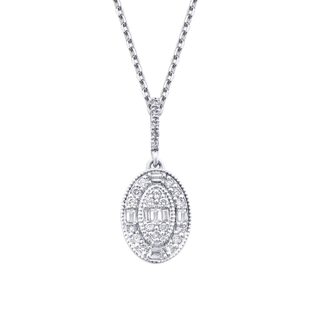 0.21 Karat Diamant Baguette Halskette