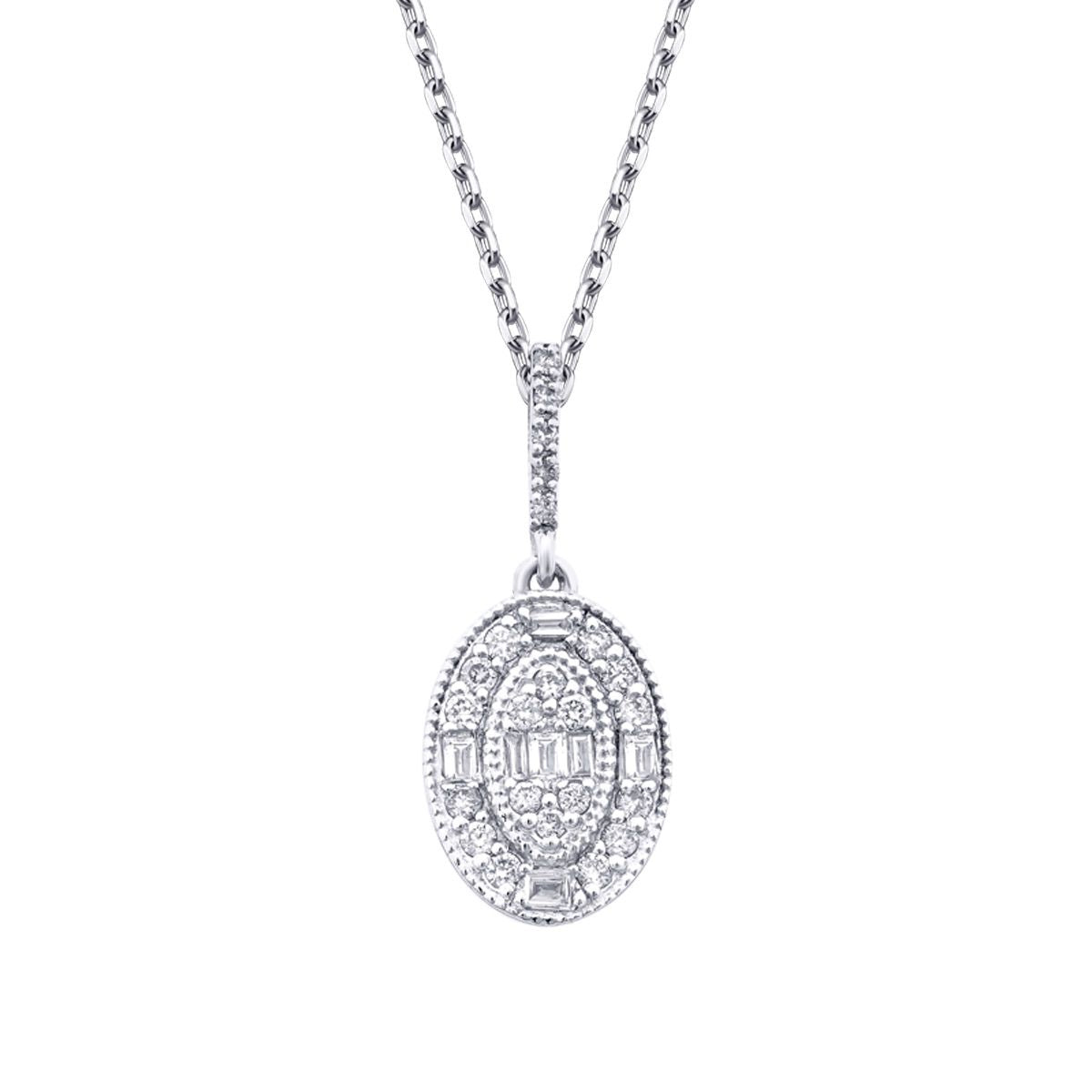 0.21 Karat Diamant Baguette Halskette