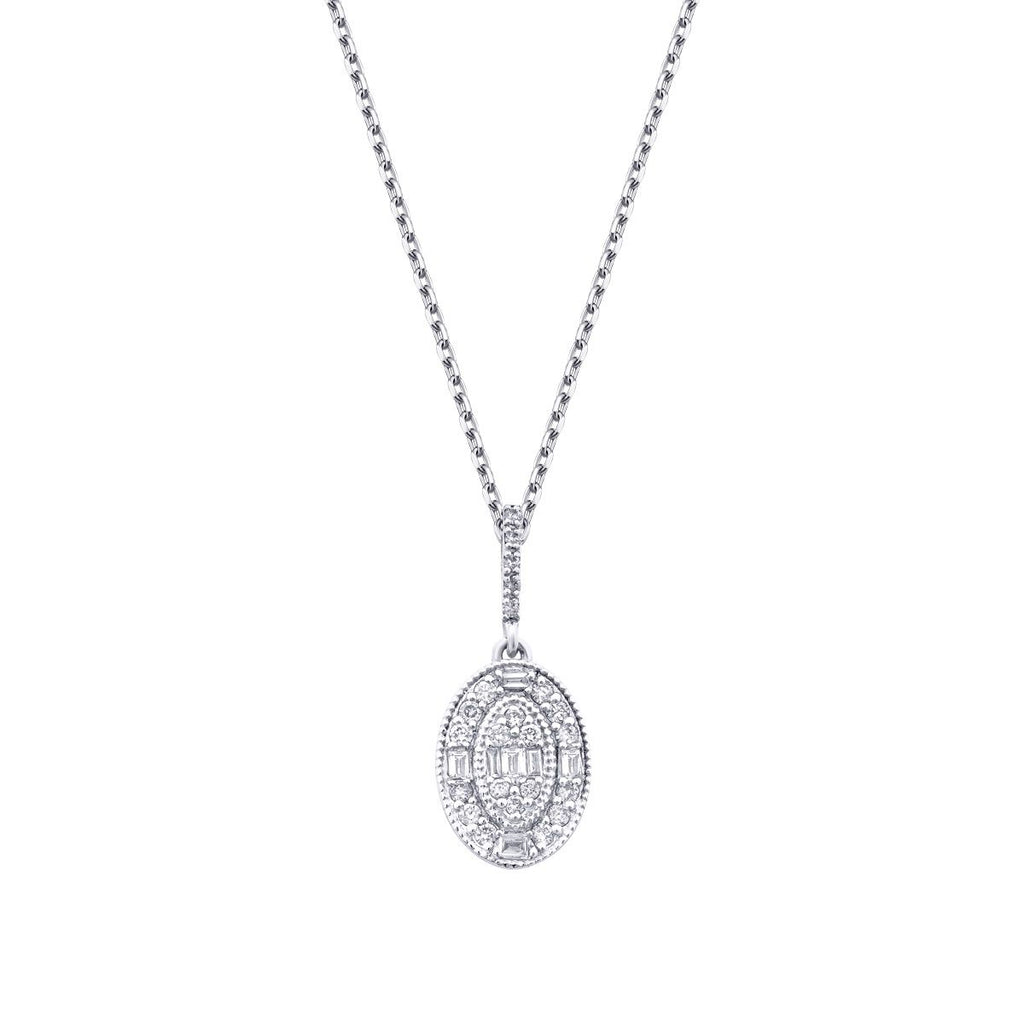 0.21 Karat Diamant Baguette Halskette