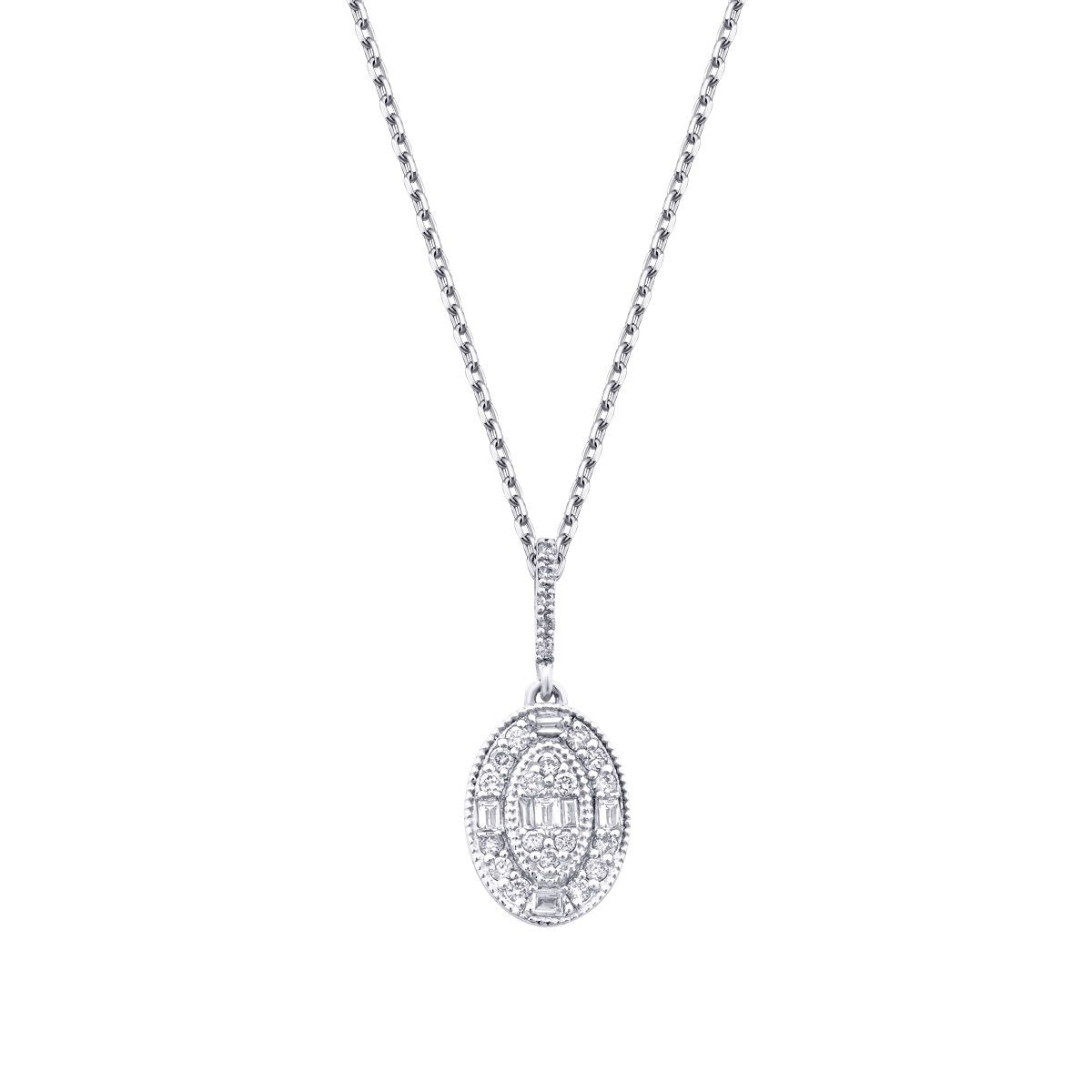 0.21 Karat Diamant Baguette Halskette