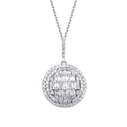 0.51 Karat Diamant Baguette Stein Rund Halskette