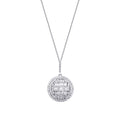 0.51 Karat Diamant Baguette Stein Rund Halskette