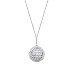 0.51 Karat Diamant Baguette Stein Rund Halskette