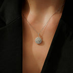 0.51 Karat Diamant Baguette Stein Rund Halskette